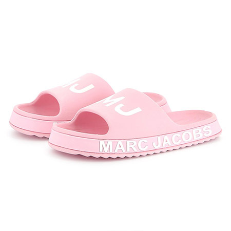 MARC JACOBS Klapki dziewczęce różowe z logo