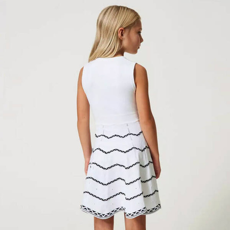 TWINSET Girls sleeveless jacquard logo dress, pink