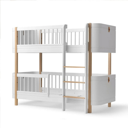  OLIVER FURNITURE Міні-ліжко з дерева, низьке, білий/дубовий колір, 70x160 см