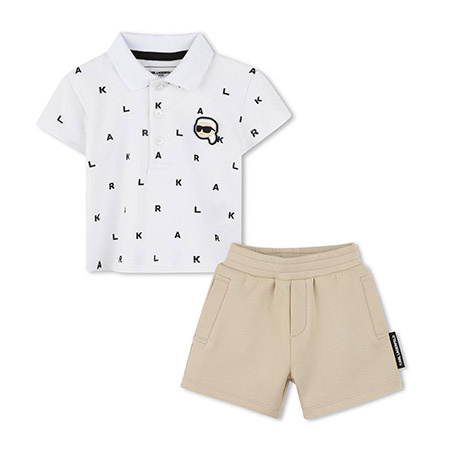 KARL LAGERFELD Kids Baby boy polo and shorts set