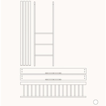 OLIVER FURNITURE Conversion kit Mini+ cot bed & Mini+ junior bed to low bunk bed, white