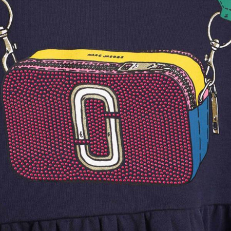 THE MARC JACOBS Girls short sleeves bag print dress in navy