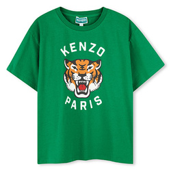 KENZO Kids T-shirt dziecięcy z nadrukiem Tiger, zielony