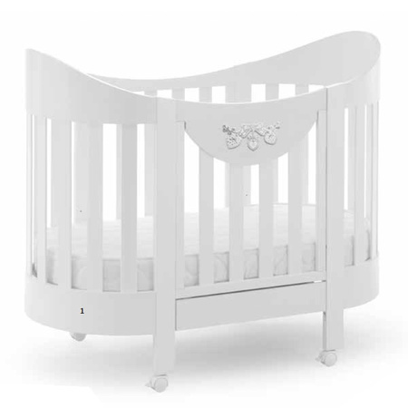 ItalBaby Łóżeczko dziecięce okrągłe białe