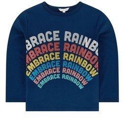 THE MARC JACOBS T-shirt dziewczęcy z długim rękawem granatowy