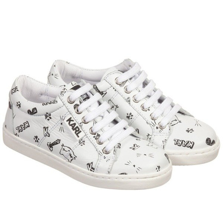 KARL LAGERFELD KIDS Шкіряні кросівки з котиками