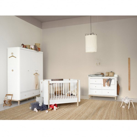 OLIVER FURNITURE WOOD MINI+ COT BED EXCL. JUNIOR KIT, WHITE