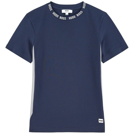 BOSS KIDS T-shirt chłopięcy granatowy 
