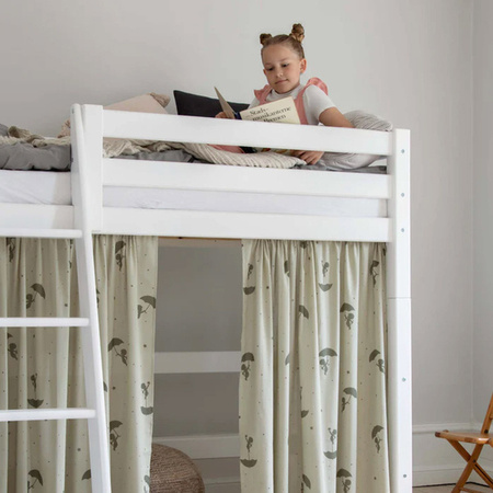 Hoppekids Ole Lukoie bed curtain for high bed, green