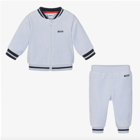 BOSS Kids Dres niemowlęcy dla chłopca dwuczęściowy błękitny