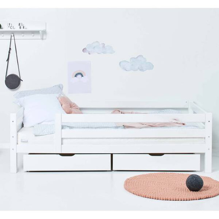 Hoppekids ECO Luxury toddler bed white with 3/4 bed rail 90x200 cm