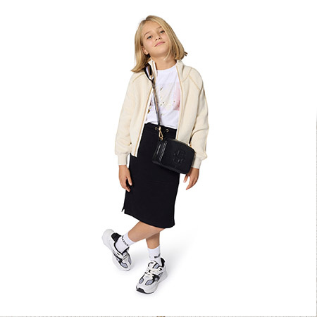 BOSS Kids Kardigan dziewczęcy ecrue