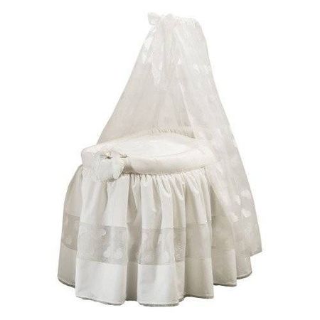 PICCI NANY Kołyska dziecięca z kompletem pościeli i baldachimem kremowa