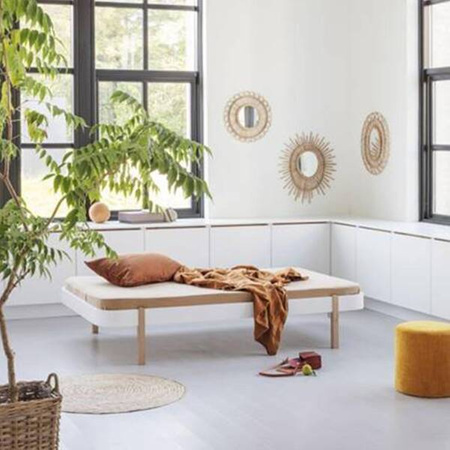 OLIVER FURNITURE Łóżko dziecięce Wood Lounger 120x200 cm, white/oak
