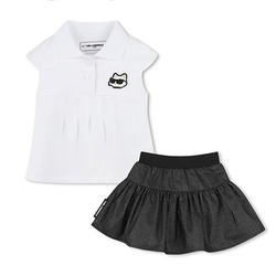 KARL LEGERFELD Kids Polo z krótkim rękawem i spódniczka z tiulu