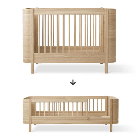  OLIVER FURNITURE Комплект для перетворення: Дерев'яне розкладне ліжко на дитяче кушетку, oak