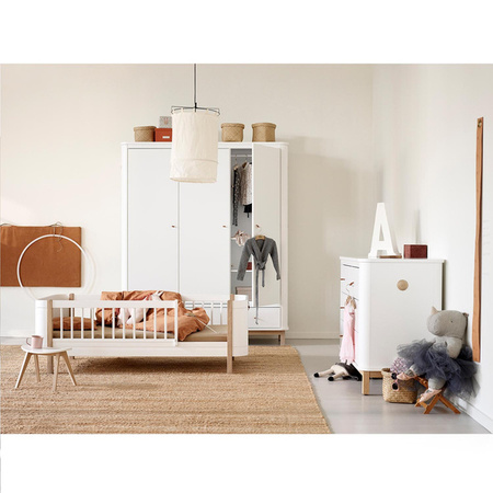 OLIVER FURNITURE WOOD MINI+ JUNIOR BED 68x162 cm, WHITE/OAK