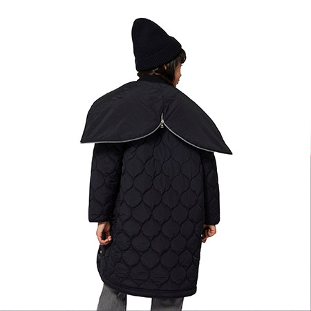 HUGO Parka z kapturem dla dziewczynki, black