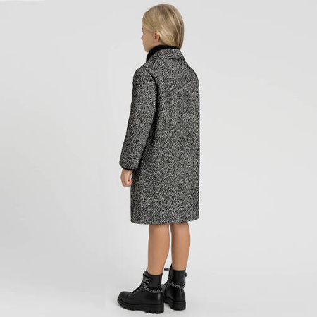 TWINSET Płaszcz dziewczęcy w jodełkę szary