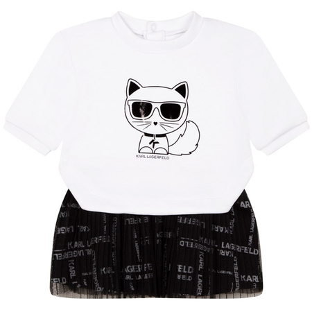 KARL LAGERFELD Kids Baby Girls White Elegant Organza Dress