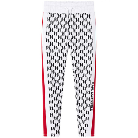 KARL LAGERFELD Kids MINI MI Spodnie dziecięce dresowe z nadrukiem monogramu logo 