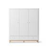 OLIVER FURNITURE Wood Дитяча шафа WOOD з трьома дверима, білий/дубовий колір