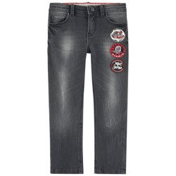 LITTLE MARC JACOBS Boy slim fit jeans with fancy patches