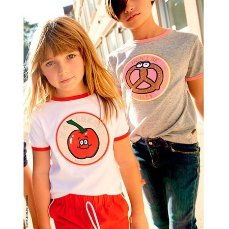 THE MARC JACOBS T-shirt dziewczęcy z nadrukiem biały 