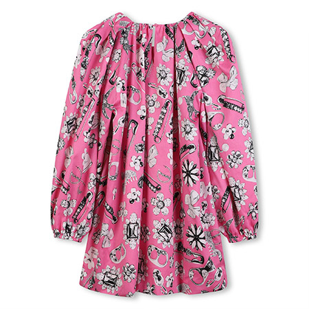 THE MARC JACOBS Long-Sleeved Printed Dress, Fuchsia