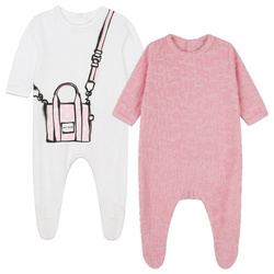 THE MARC JACOBS Girls pink and white babygrows (2 packs)