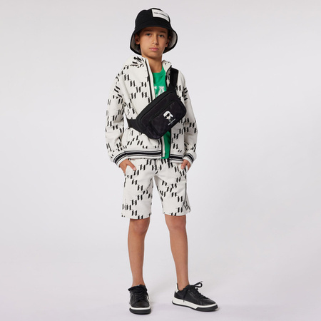 KARL LAGERFELD Boys hooded cardigan with logo print