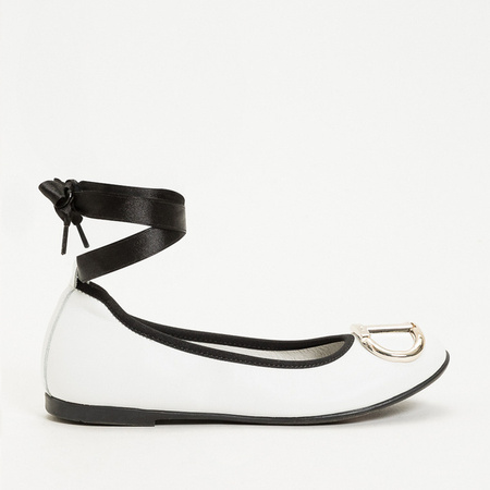 TWINSET Girls ballerina shoes in optical white 
