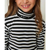TWINSET Golf dziewczęcy w czarno-białe paski