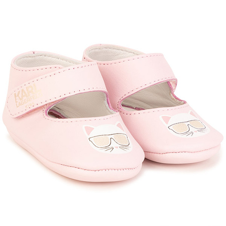 KARL LAGERFELD KIDS Baby girls leather pre-walker trainers