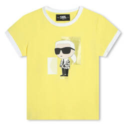 KARL LAGERFELD Girls short sleeve yellow t-shirt with choupette