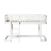  OLIVER FURNITURE Оригінальне низьке ліжко-горище Wood Original, 90x200 см, білий/дубовий колір