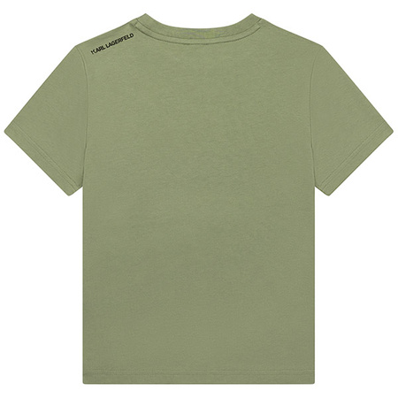 KARL LAGERFELD KIDS Boys green short sleeve BAD CAT t-shirt 