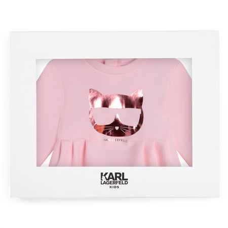 KARL LAGERFELD Kids Baby Girls Pink Choupette Logo Dress