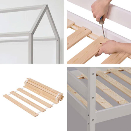  HOPPEKIDS  ECO Comfort Łóżko dziecięce domek 70x160 cm szare