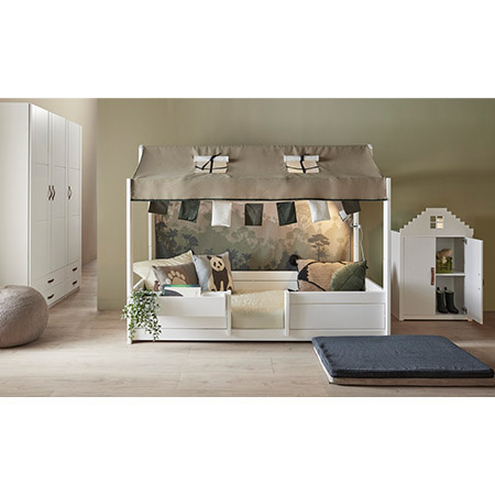 LIFETIME Kidsrooms Łóżko dziecięce z konstrukcją górną Panda Paradise