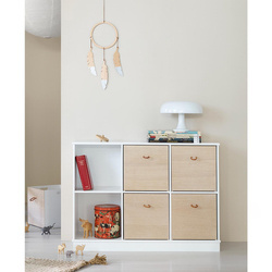 OLIVER FURNITURE Дитяча дерев'яна біла полиця 3x2 з основою