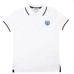 KENZO Kids Baby boys organic cotton tiger polo in white