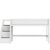 LIFETIME Kidsrooms Kid's Mid Sleeper Bed 128 cm / 90x200 cm with Staircase , white