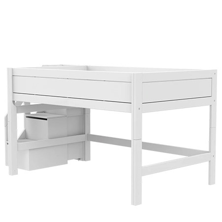 LIFETIME Kidsrooms Kid's Mid Sleeper Bed with stairs 120x200 cm, white