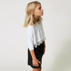 TWINSET Girls boxy top with lace