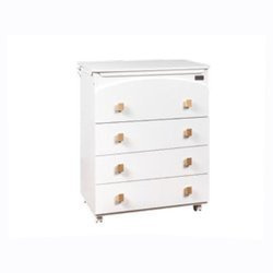 DILI BEST DINO Komoda dziecięca z wanienką biała / naturalne drewno