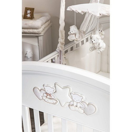  PICCI NANNY Łóżeczko dziecięce kremowe ozdobione kryształkami Swarovski'ego