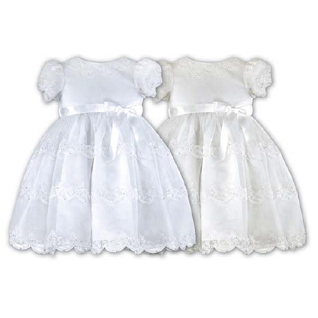 SARAH LOUISE Girls tulle and organza dress in ivory