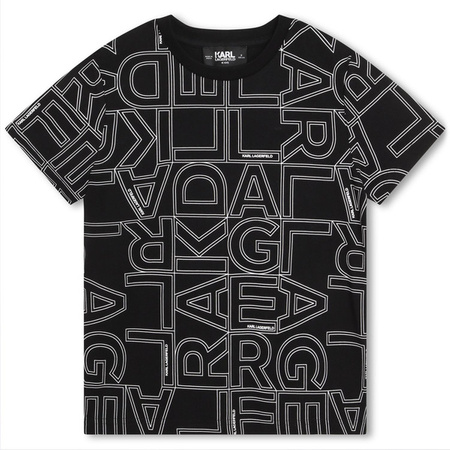 KARL LAGERFELD KIDS Boys short sleeves logo tee shirt in black