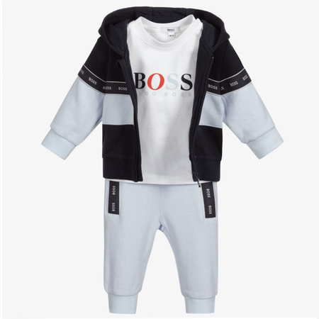 BOSS KIDS Baby track suit in light blue and white